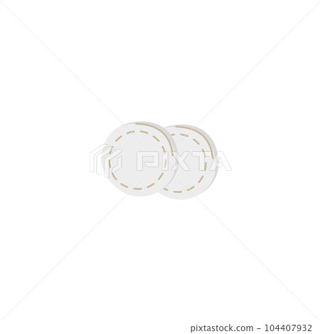 Soft cosmetic cotton pads flat vector illustration isolated on white background. 104407932