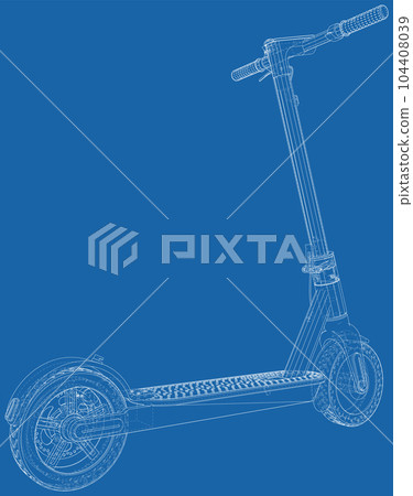 Electric scooter vector illustration. Wire-frame line isolated. Vector rendering of 3d Electric scooter vector illustration. Wire-frame line isolated. Vector rendering of 3d 104408039