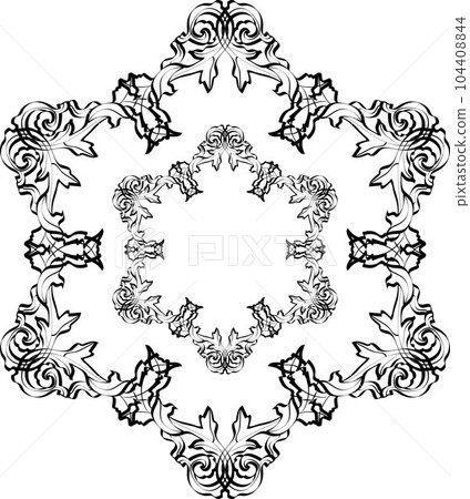 Ornament black mandala. 104408844