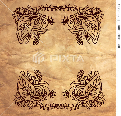 Old paper texture with frame 104408845