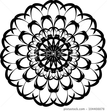 Mandala pattern. Round abstract shape for coloring. Decorative element. Mandala pattern. Round abstract shape for coloring. Decorative element. 104408878