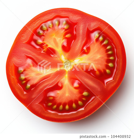 Red tomato isolated. Flat view. Illustration AI Generative 104408932