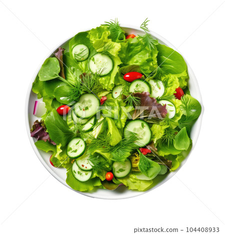 Green vegan salad isolated. Illustration AI Generative 104408933