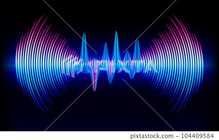 Color sound wave digital background. Music and radio soundwave pulse concept. 104409584