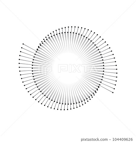 Spiral with lines as dynamic abstract vector background or logo or icon. Yin and Yang symbol. 104409626