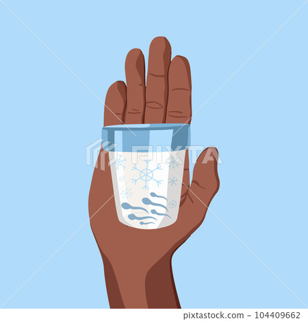Vector isolated illustration of sperm donation. Sperm freezing. Sperm bank. Spermogram. Artificial insemination. Vector isolated illustration of sperm donation. Sperm freezing. Sperm bank. Spermogram. Artificial insemination. 104409662
