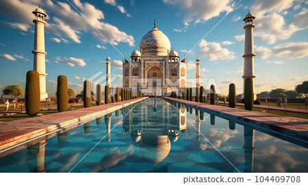 Taj Mahal at sunset, Fabulous Taj Mahal. Taj Mahal at sunset, Fabulous Taj Mahal. 104409708