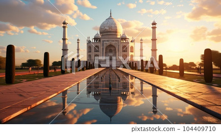Taj Mahal at sunset, Fabulous Taj Mahal. Taj Mahal at sunset, Fabulous Taj Mahal. 104409710