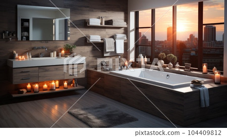 Bathroom of a high end hotel. Bathroom of a high end hotel. 104409812