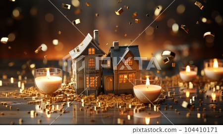 Housing market crisis and Home sales inflation or real estate trouble and residential problems. Housing market crisis and Home sales inflation or real estate trouble and residential problems. 104410171