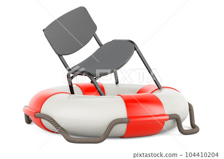 Office Chair with lifebelt. 3D rendering Office Chair with lifebelt. 3D rendering 104410204