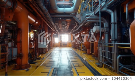 Interior oil platform, Prominent features include a large oil pipeline and gas infrastructure. Interior oil platform, Prominent features include a large oil pipeline and gas infrastructure. 104410304