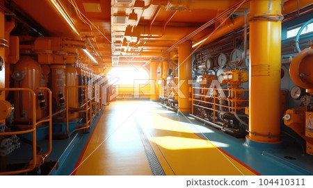 Interior oil platform, Prominent features include a large oil pipeline and gas infrastructure. Interior oil platform, Prominent features include a large oil pipeline and gas infrastructure. 104410311