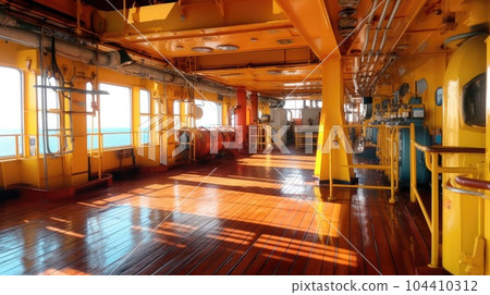 Offshore jackup drilling rig, Inside oil platform. Offshore jackup drilling rig, Inside oil platform. 104410312