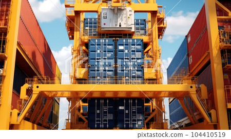 Container loading cargo freight in import and export business logistic company. 104410519