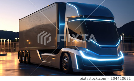Modern trucks, Electric Trucks on road. 104410651