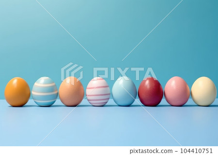 Easter eggs banner, Colorful easter eggs with copy space, Happy Easter greeting card. Easter eggs banner, Colorful easter eggs with copy space, Happy Easter greeting card. 104410751