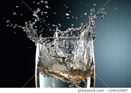 Splashing water, Splashing water in a glass. 104410907
