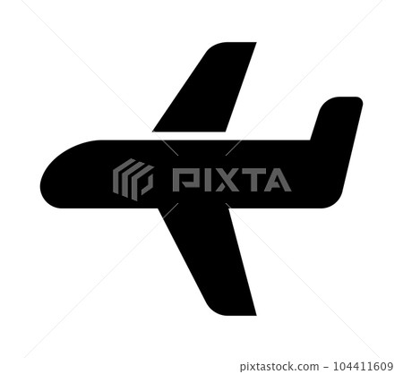 飛機剪影圖標 飛機剪影圖標 104411609