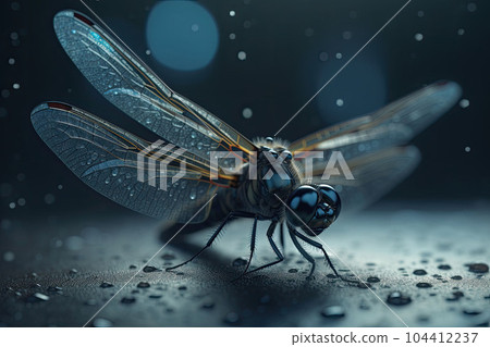 A macro shot of a dragonfly with delicate...-插圖素材 [104412237] - PIXTA圖庫