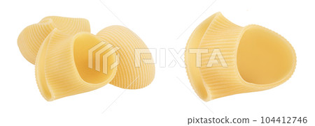 lumaconi pasta isolated on white background with full depth of field lumaconi pasta isolated on white background with full depth of field 104412746