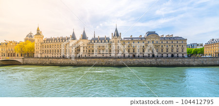 The Conciergerie - former courthouse and prison at river Seine in Paris, France 104412795