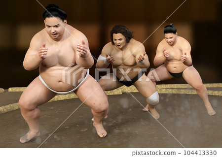 Young sumo wrestlers clench their armpits and learn how to swipe Young sumo wrestlers clench their armpits and learn how to swipe 104413330