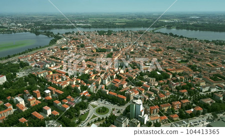 Aerial shot of the city of Mantova, Italy Aerial shot of the city of Mantova, Italy 104413365
