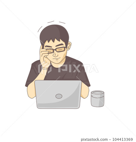 Confused at work 104413369