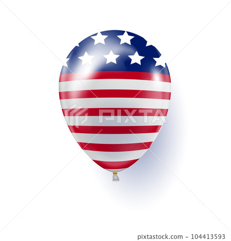 Balloon with red and blue stars USA flag. Balloon with red and blue stars USA flag. 104413593