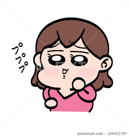 一個女孩帶著嘲諷的表情笑著 104413787