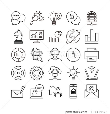 device artificial intelligence technology icon set device artificial intelligence technology icon set 104414328
