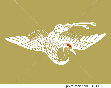 平面撲翼鶴（丹頂鶴）手繪圖 104414395