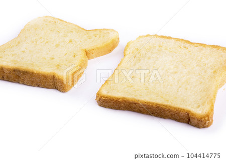 two slices of bread for toast on a white background two slices of bread for toast on a white background 104414775