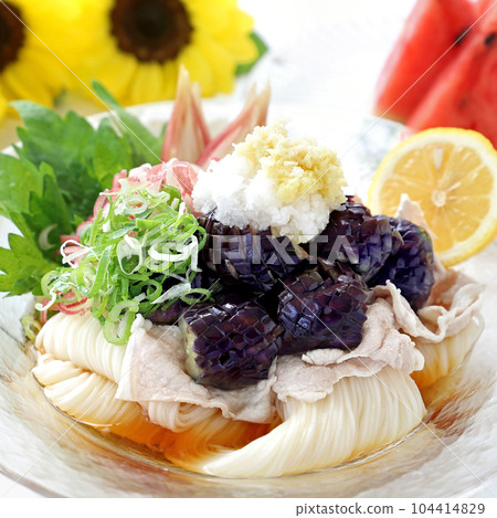 炸茄子豬肉涮素面 104414829