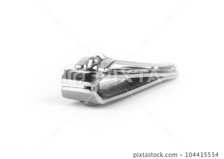 nail clippers lie on a white background isolate 104415534