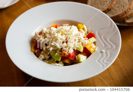 Shopska salad with vegetables and feta cheese Shopska salad with vegetables and feta cheese 104415706