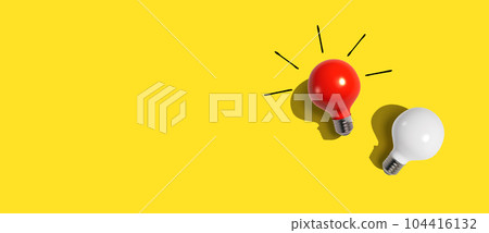 Red and white light bulbs Red and white light bulbs 104416132
