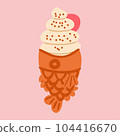 Taiyaki aisukurimu. Taiyaki ice cream vector illustration.  104416670