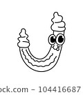J-cone ice cream. Jipangyi corn pipe Korean snack. Vector outline illustration.  104416687