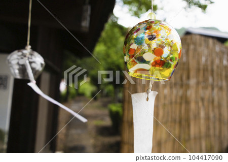 Scenery with reed screens and cool wind chimes Scenery with reed screens and cool wind chimes 104417090