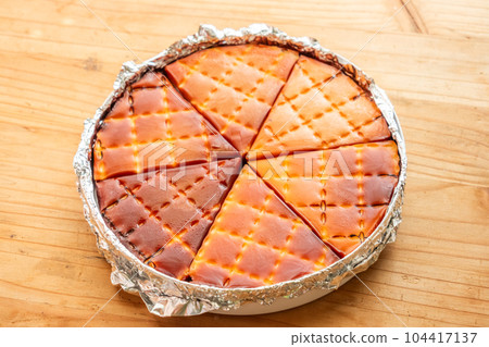 Homemade smoked food at the campsite 104417137