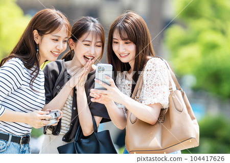 Girls trip smartphone camera 104417626