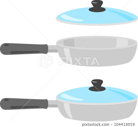 帶玻璃蓋的不銹鋼煎鍋 104418059