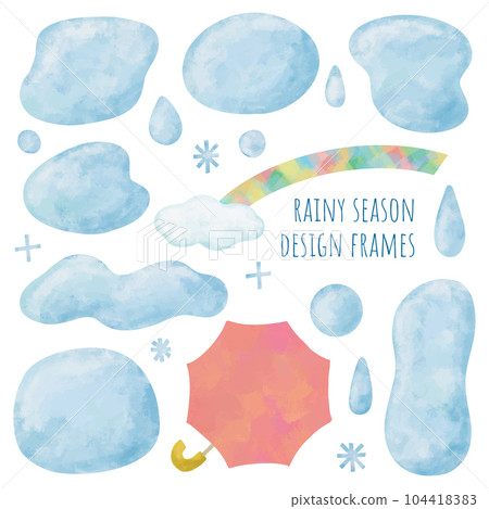 rainy season design frame 104418383