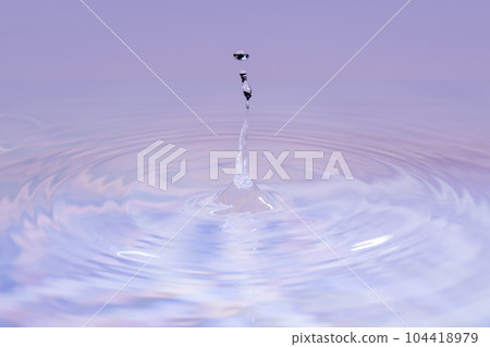 Drops of water falling on the surface of the water. 104418979