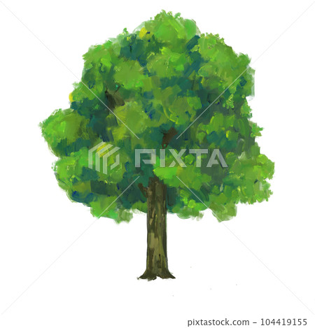 Tree isolated background. Green plant paint illustration. 104419155