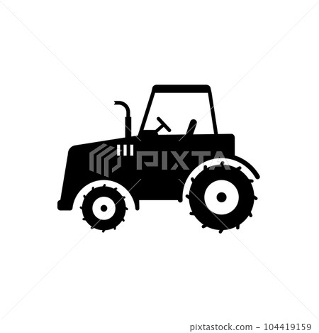 Tractor logo icon vector.Silhouette tractor farming machine. 104419159