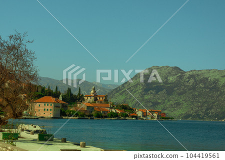 View of the city of Prcanj in the Bay of Kotor Montenegro View of the city of Prcanj in the Bay of Kotor Montenegro 104419561