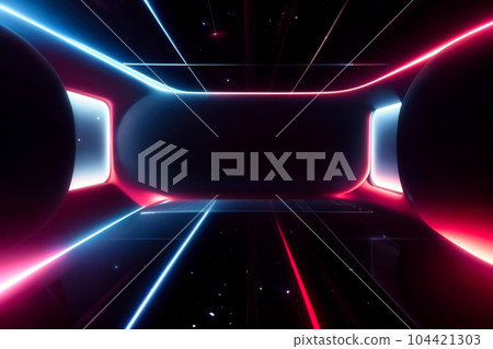 Abstract colorful neon glowing light background. Speed light illuminated. Florescent on the dark Abstract colorful neon glowing light background. Speed light illuminated. Florescent on the dark 104421303